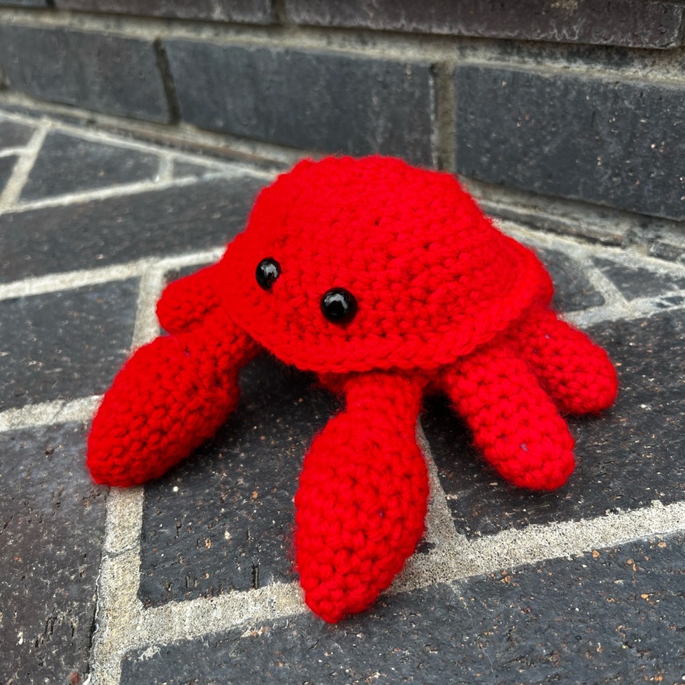 Hand Crocheted Claude the Crab Stuffed Animal! - Picture 9 of 9